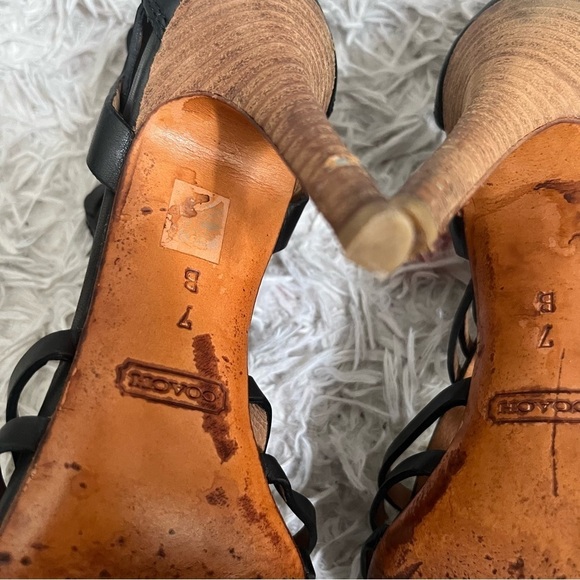 Coach Lucy Balck Gladiator Stilletto Heels Size 7B - Picture 5 of 16